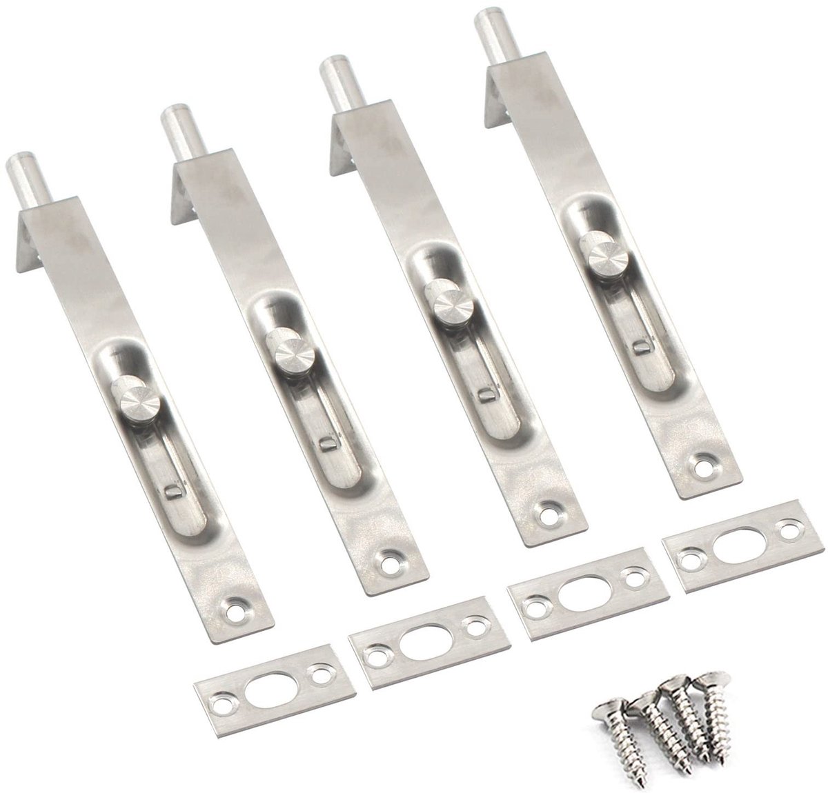 Solidchoice - 6 Inch Roestvrij Staal Verborgen Deurslot met Schroeven (4 Stuks)