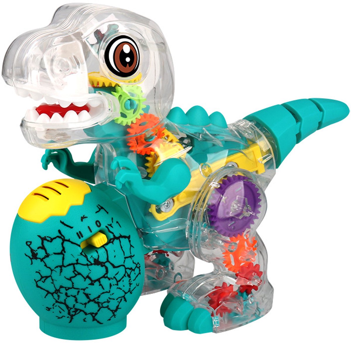 Sogiol® Elektrisch Dinosaurus Speelgoed met Gekleurde LED-Verlichting en Muziek - Educatief Speelgoed voor Peuters - 19,3x20,7x10,8 cm