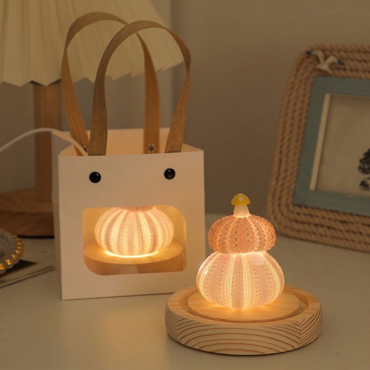 Ryoudavell - Nachtlamp – 3D Zee egels - Zeedieren - Dieren - LED - Bureaulamp – Nachtlampje Kinderen – Creative lamp onderwater wereld - oceaan(Inclusief cadeauzak)