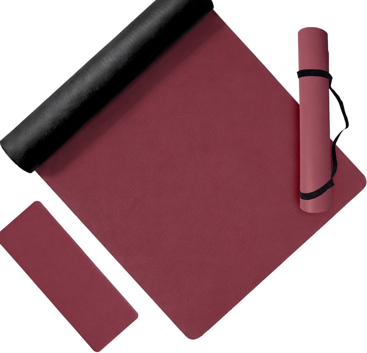Yogamat antislip - 5 mm - donkerrood