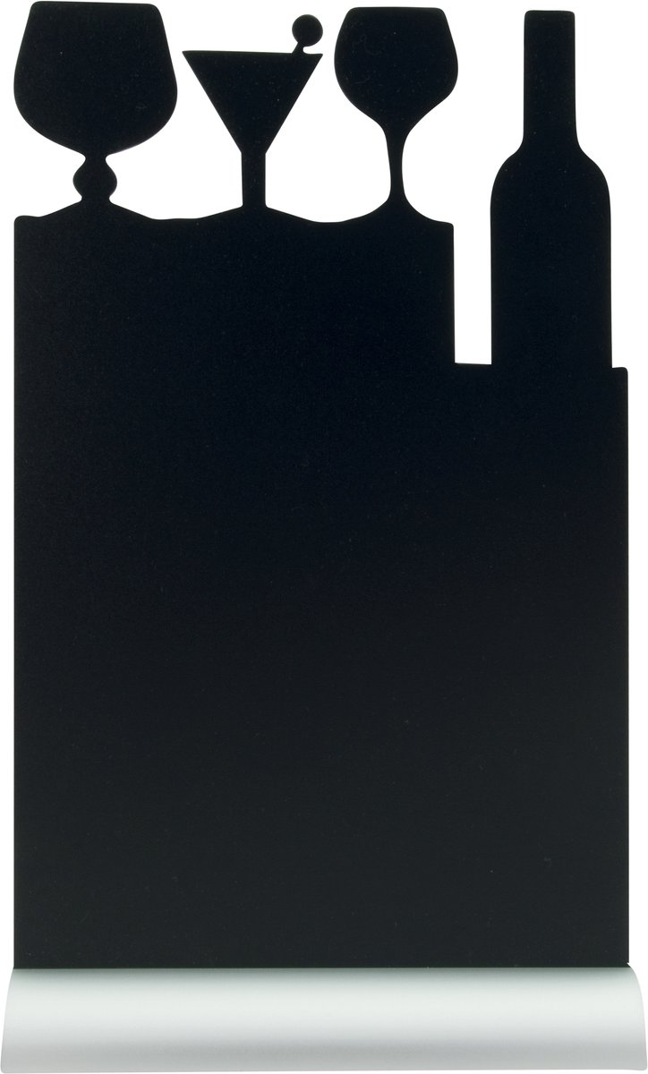 Securit® Aluminium tafelkrijtbord Cocktail in zwart
