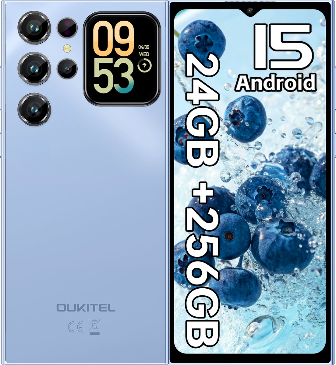 OUKITEL C62 Pro Smartphone 4G-6,88" HD-90Hz-24GB RAM-256GB ROM-5150mAh-13MP Camera-NFC-Android 15