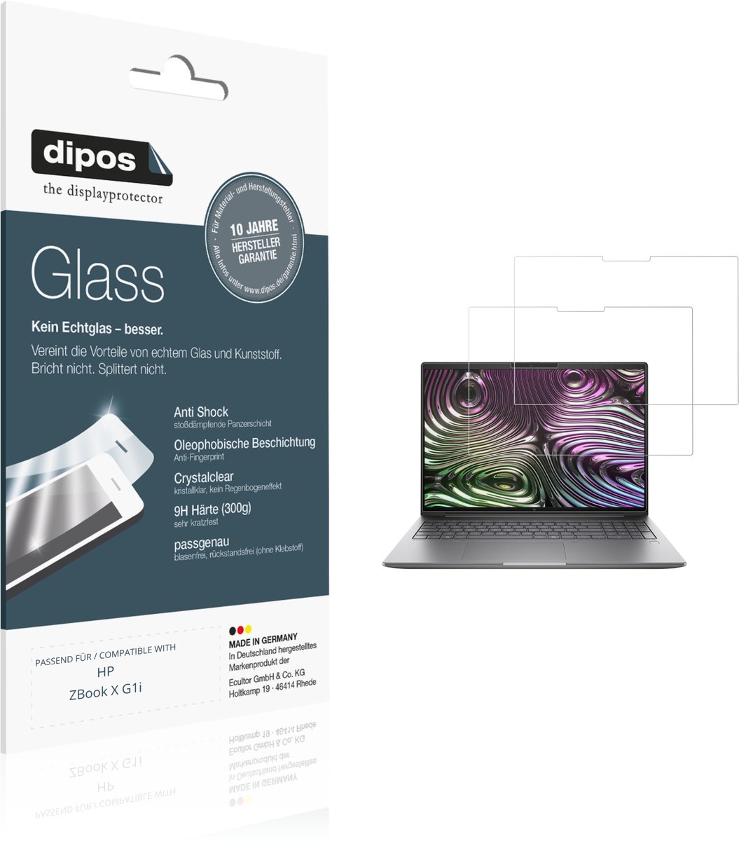 dipos – 2x Pantserfolie geschikt voor HP ZBook X G1i | 9H Screenprotector