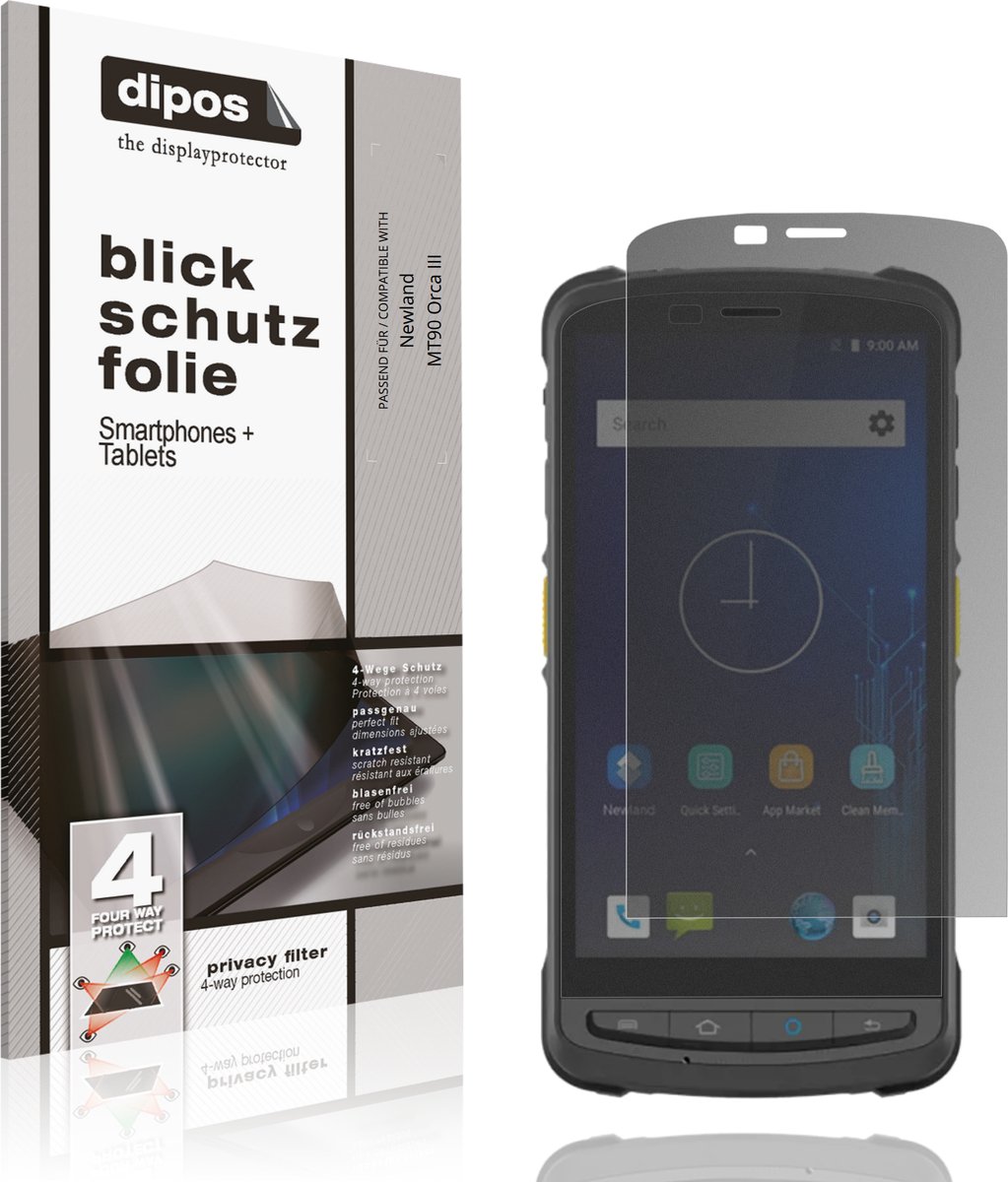 dipos – Matte Privacy Screenprotector geschikt voor Newland MT90 Orca III | Anti-Spy Beschermfolie