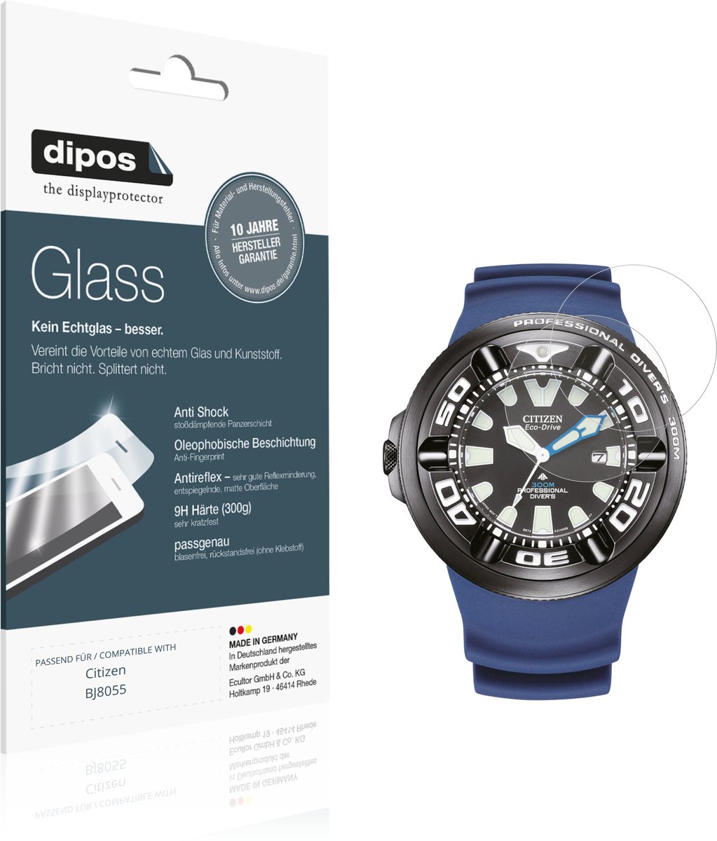 dipos – 2x Matte Pantserfolie geschikt voor Citizen BJ8055 | 9H Screenprotector