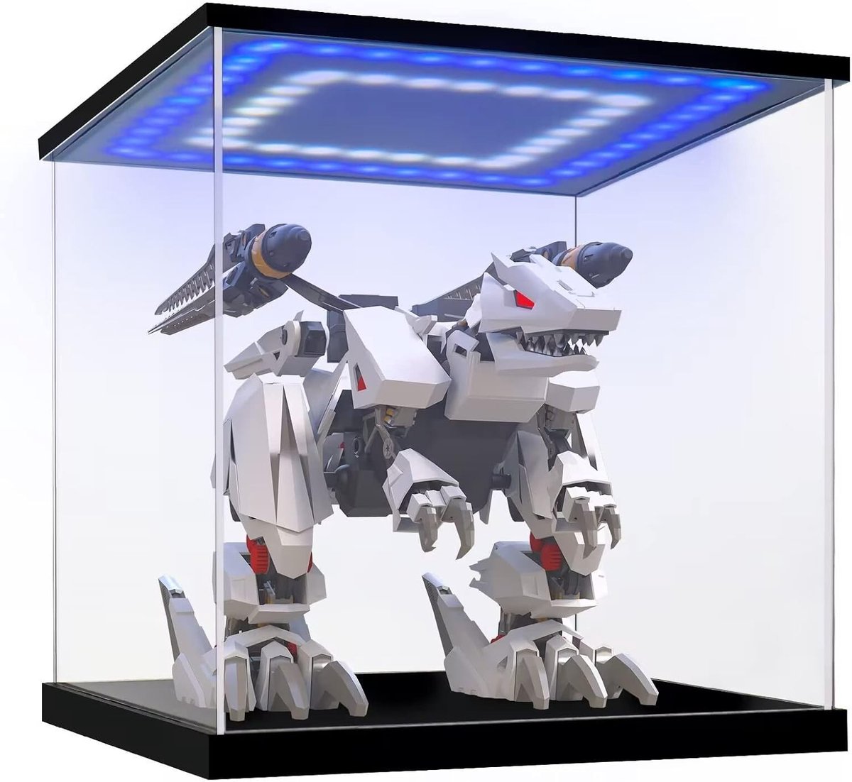 Transparante acryl vitrine voor verzameling, LED verlichting, voor figuren en miniatuurauto's (20x20x20cm)