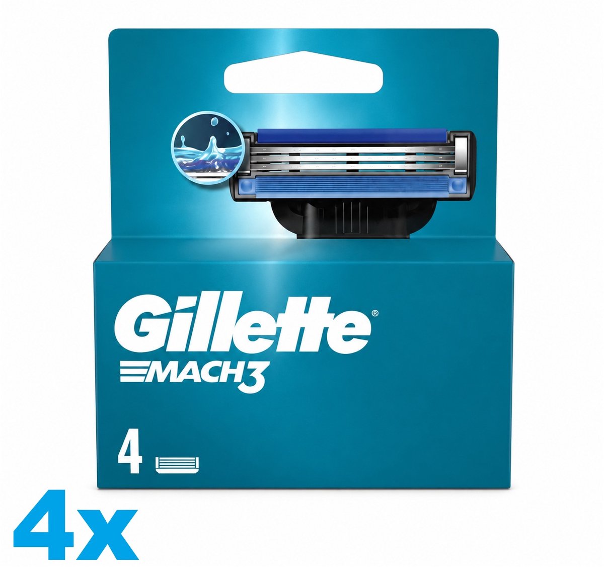 Gillette Mach 3 scheermesjes 4 Stuks x4