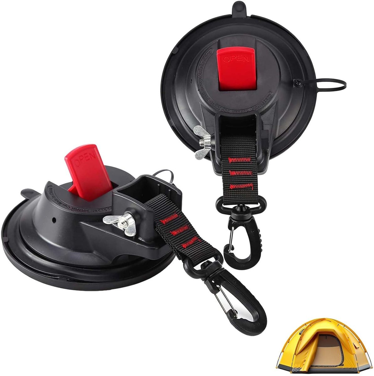 Solidchoice - Set van 2 Sterke Zuignap Haken voor Kamperen en Thuis