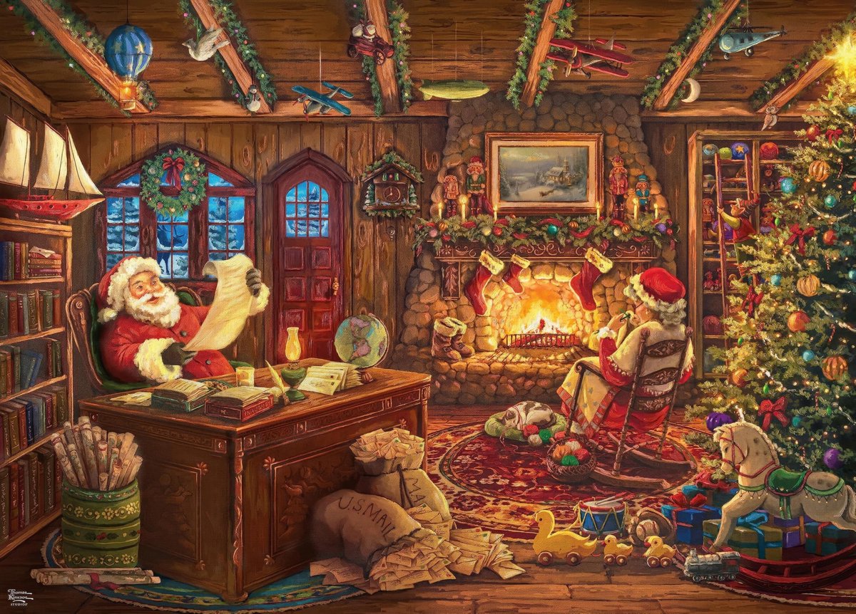 Solidchoice - 1000 Stukjes Puzzel Santa Koppel 27.56 x 19.69 Inch voor Volwassenen