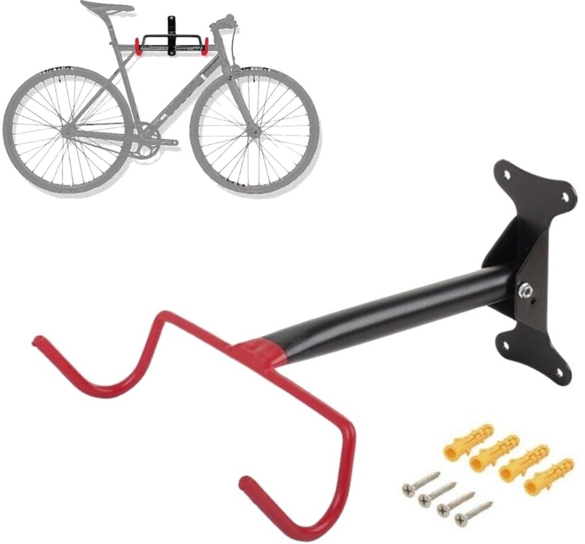 Solidchoice - Vouwbare Wandhaak voor Fietsen met PVC Coating