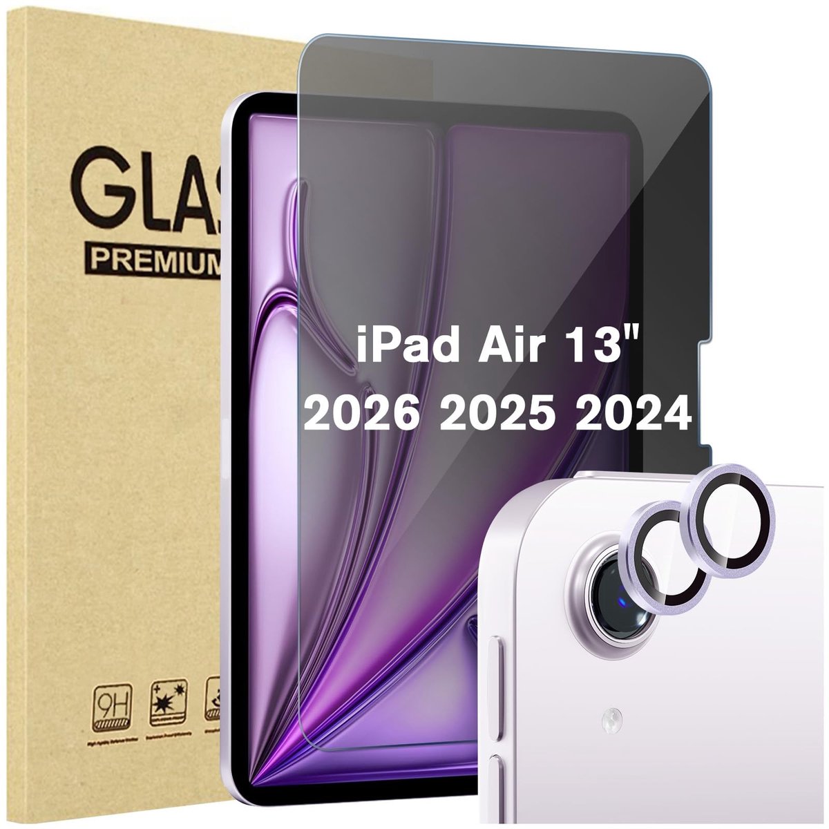 Solidchoice - Anti-Spy Tempered Glass + Camera Lens Protectors voor iPad Air 13 Inch 2024