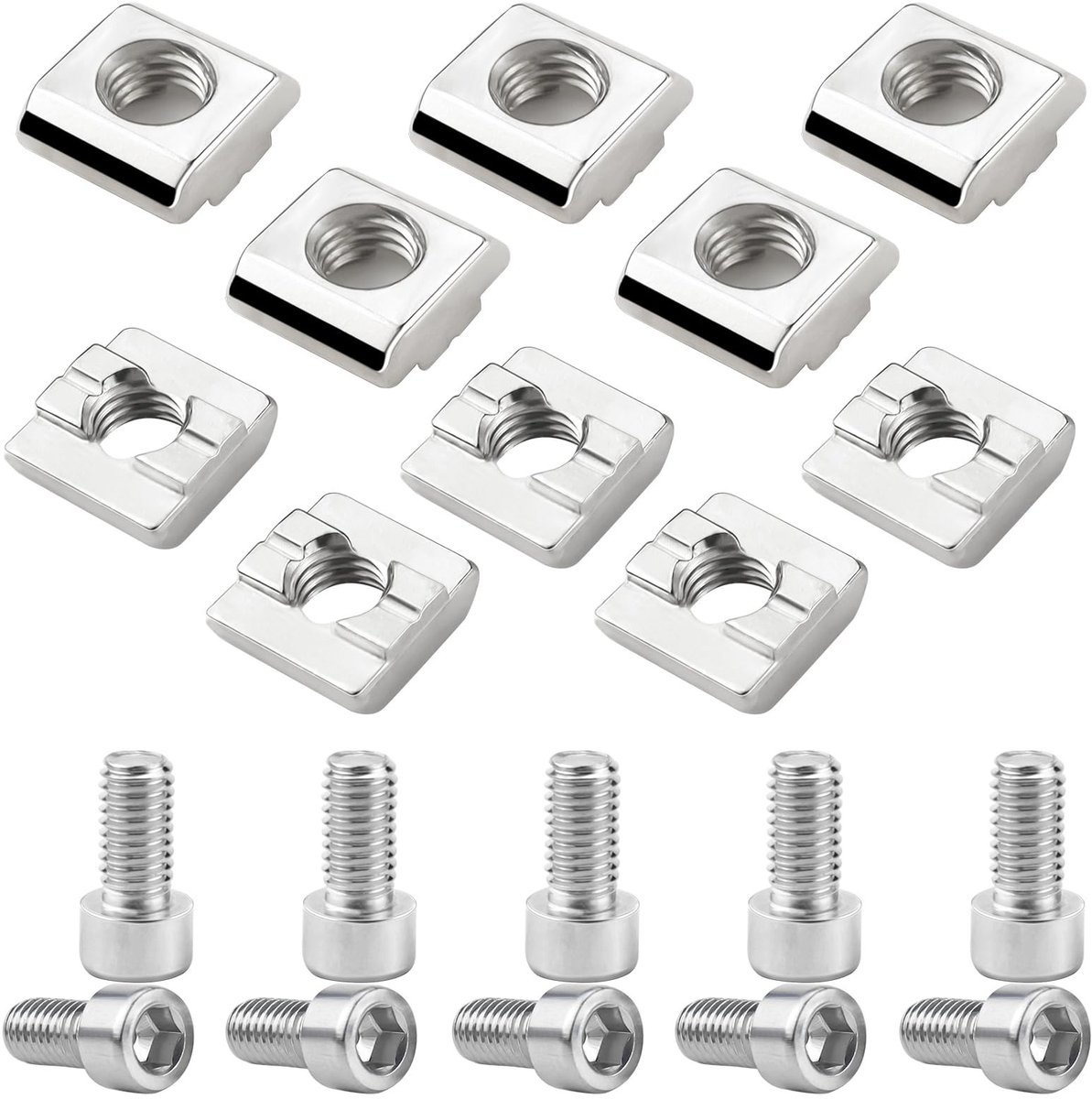 Solidchoice - Set van 10 T-nuts M8 voor Aluminium Profiel
