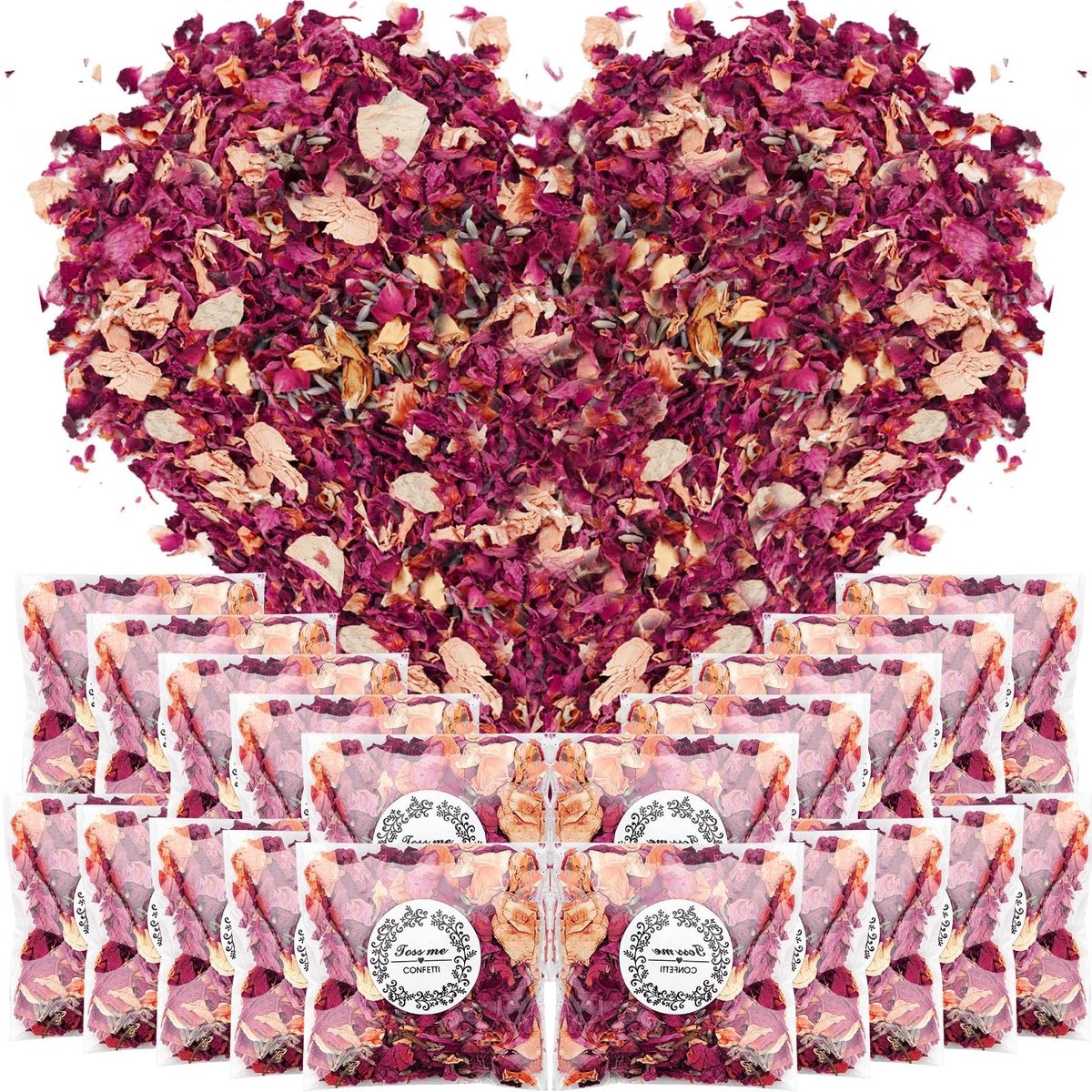 Solidchoice - Biologisch Afbreekbare Bloemenconfetti voor Bruiloften - 20 Pakketten