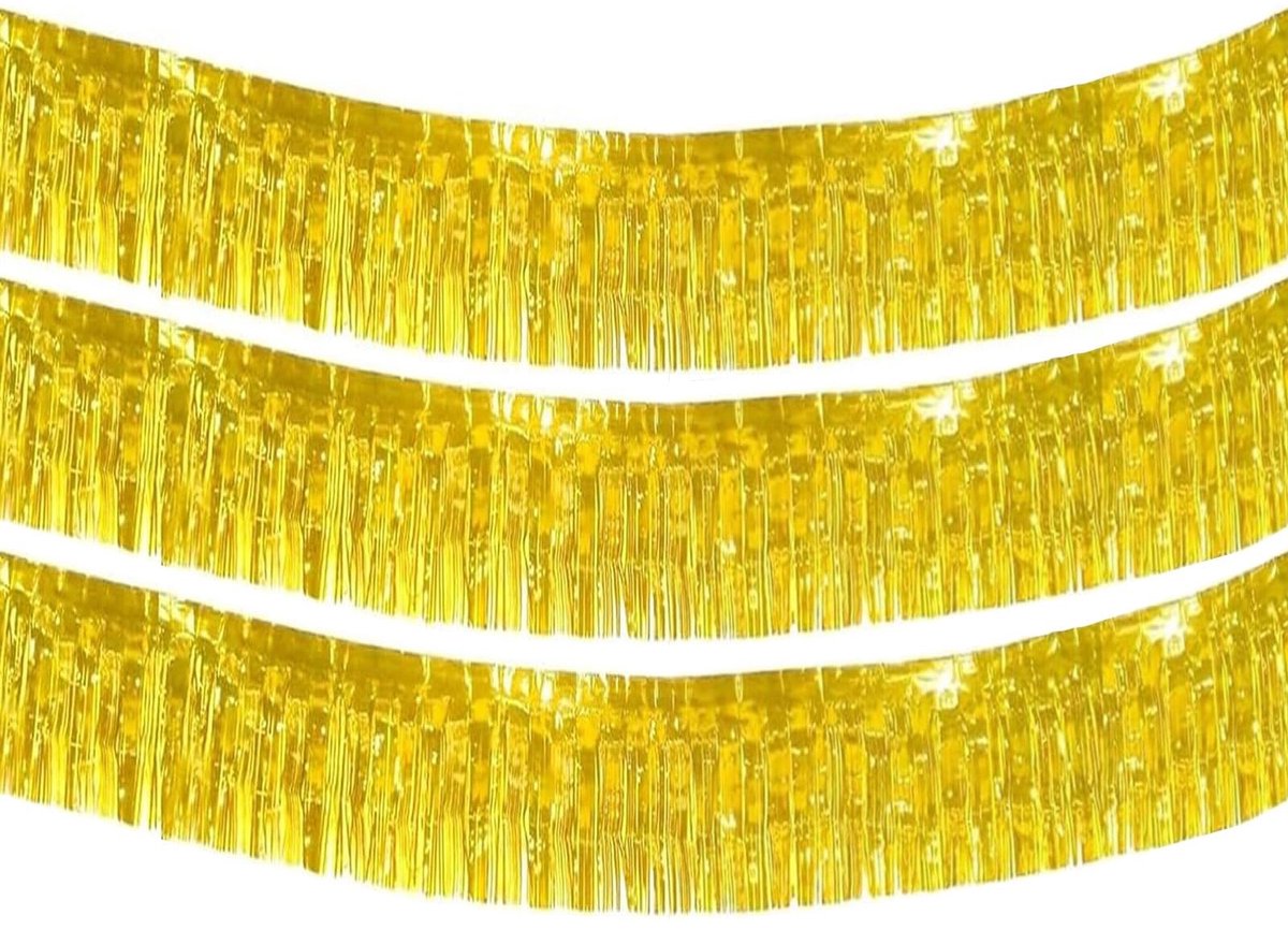 Solidchoice - Set van 3 Glittergordijnen voor Feestdecoratie