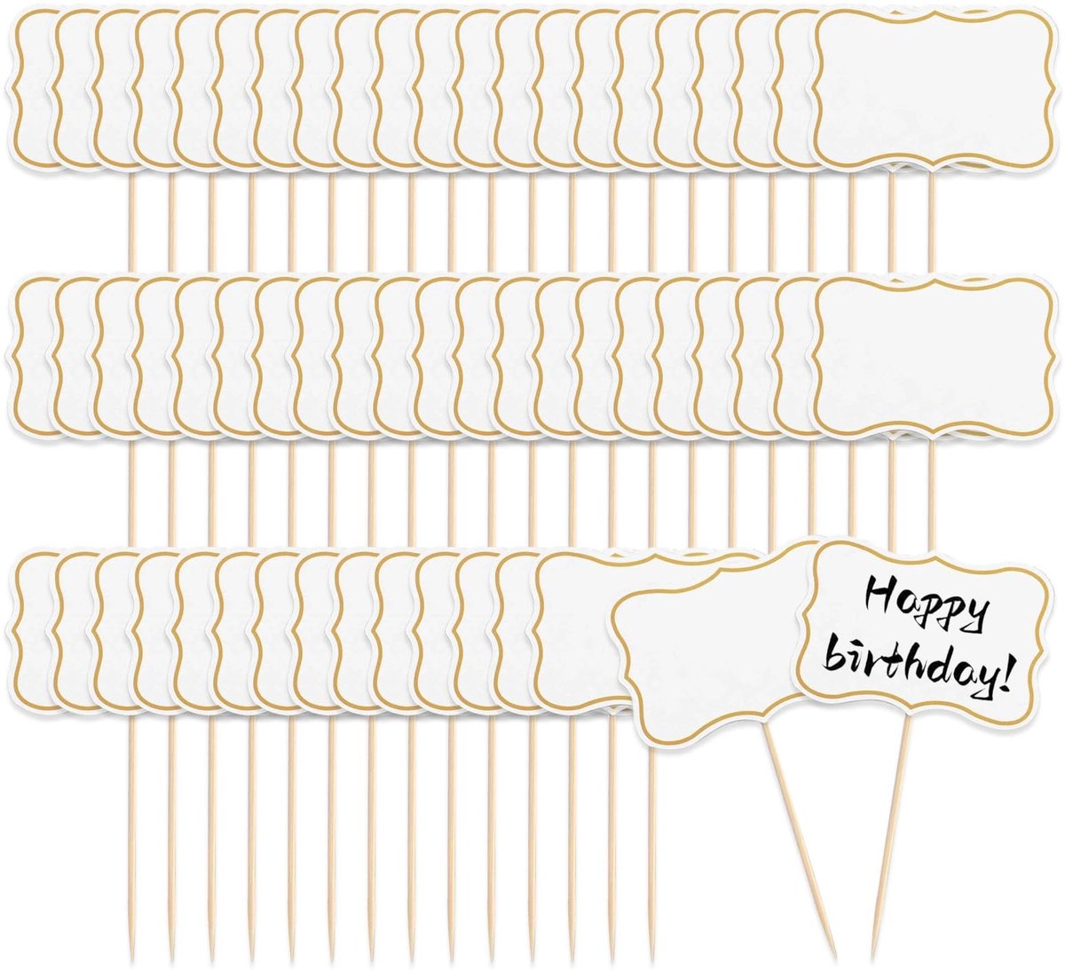 Solidchoice - Set van 56 Labelvlaggen voor Buffet en Voedseldecoratie, Wit