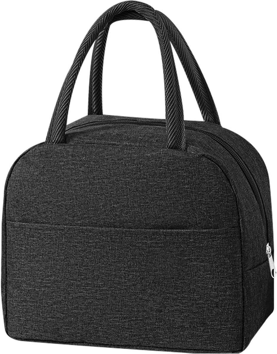 Lunchtas - Geïsoleerde Mini Thermische Tas van Oxford Stof - Verdikte Dubbellaags Aluminiumfolie - Grote Capaciteit - Zwart - 1 Stuk