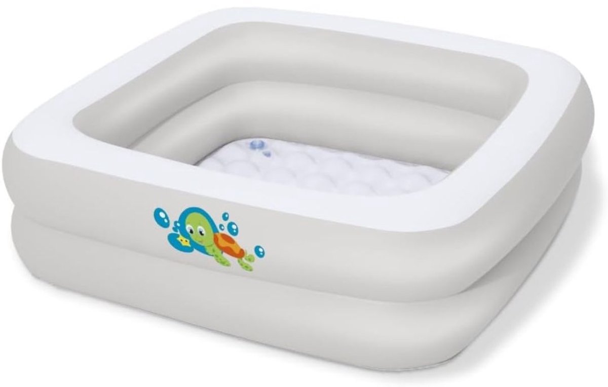 KIRA® Kinderzwembad - Interactief Speelzwembad & Playcenter voor Kinderen - Inflatabel Kinderzwembad - Lichtgrijs - 86cm x 86cm x 25cm