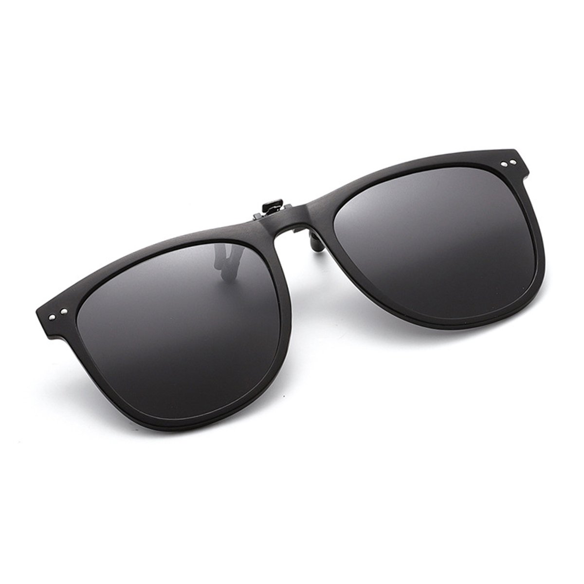 Clip-on zonnebril - Clip on zonnebril heren - Clip on zonnebril dames - Brilclip - Voorzetbril - Zonnebril - UV-bescherming - Unisex - Opklapbare zonnebril - Zwart