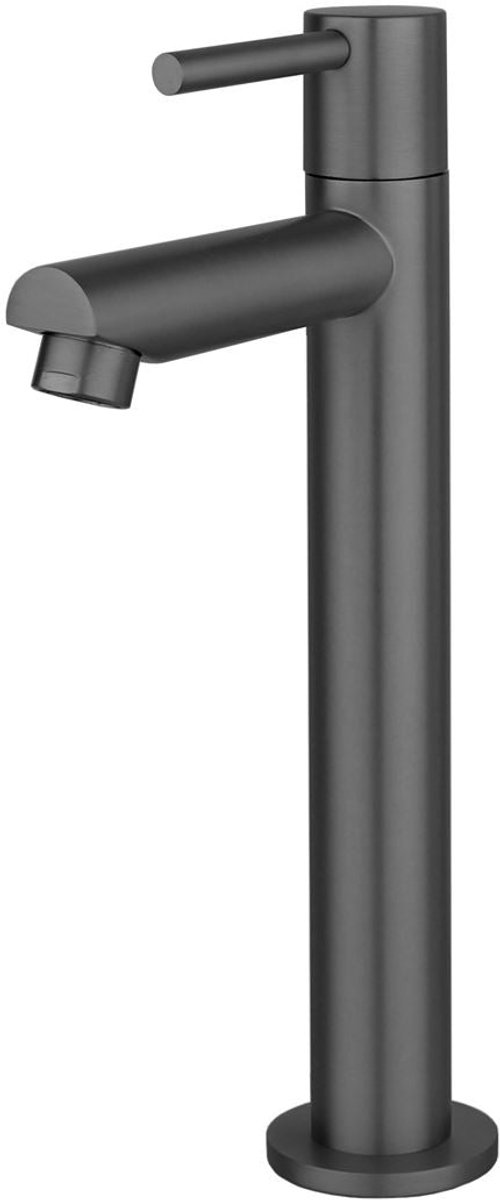 Fonteinkraan hoog rechte uitloop Sanitado Industry Aquador in gunmetal