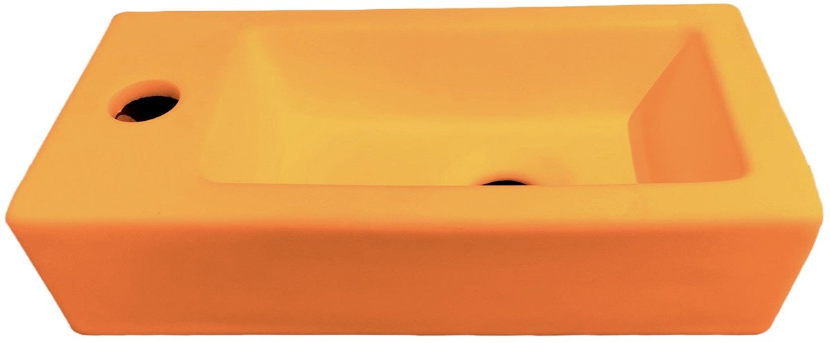 Toilet fonteinbakje Sanitado rainbow links 37 x 18 x 9 cm mat oranje