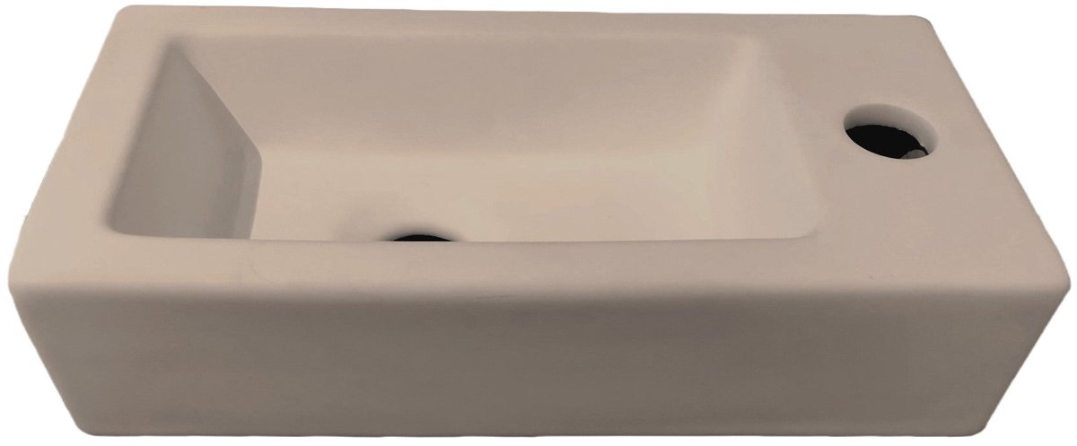 Toilet fonteinbakje Sanitado rainbow rechts 37 x 18 x 9 cm mat khaki