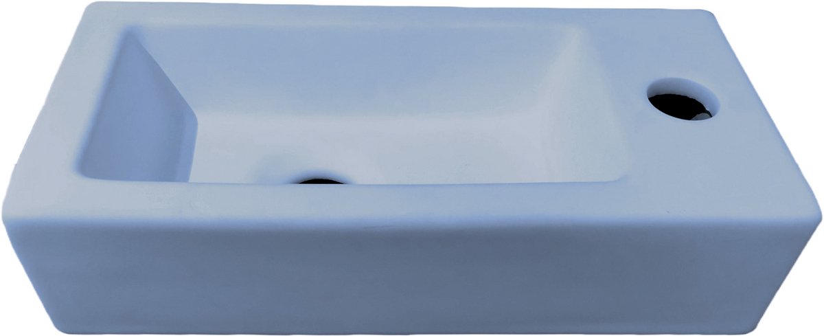 Toilet fonteinbakje Sanitado rainbow rechts 37 x 18 x 9 cm mat lichtblauw