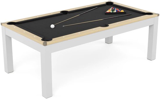 Vente-unique Convertibele tafel - Biljart & Pingpong - 213 x 112 x 81,5 cm - Zwart en wit - BALTHAZAR van Vente-unique — afbeelding 2