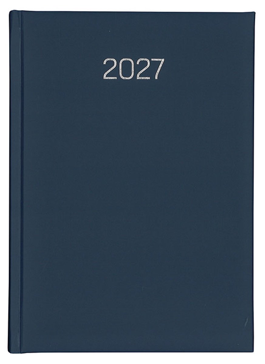 MGPcards - Bureau Dag-agenda 2027 - H42 Padua - formaat A5 - dag - 1 dag per pagina - 6-talig - Made in Italy - Gewatteerde omslag - 14.8 x 21 cm - Mat Donkerblauw