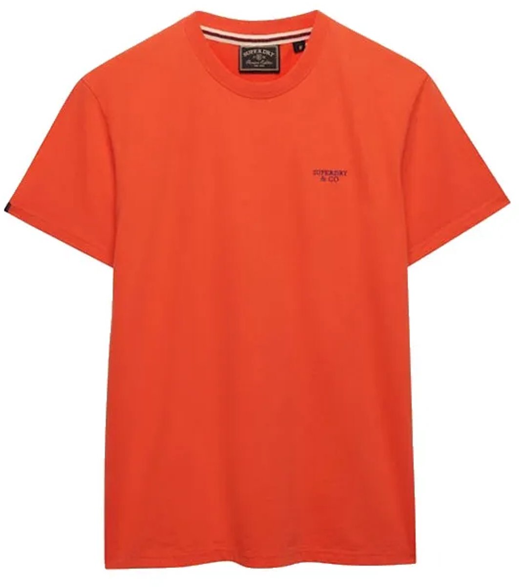 Superdry Essential Gestapeld Logo Geborduurde T-shirt Heren T-shirts Oranje