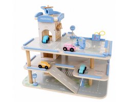 Dastium Kids Parkeergarage - Parkeergarage Speelgoed - Met werkende lift - Houten Speelgoedgarage - Autogarage - FSC Hout