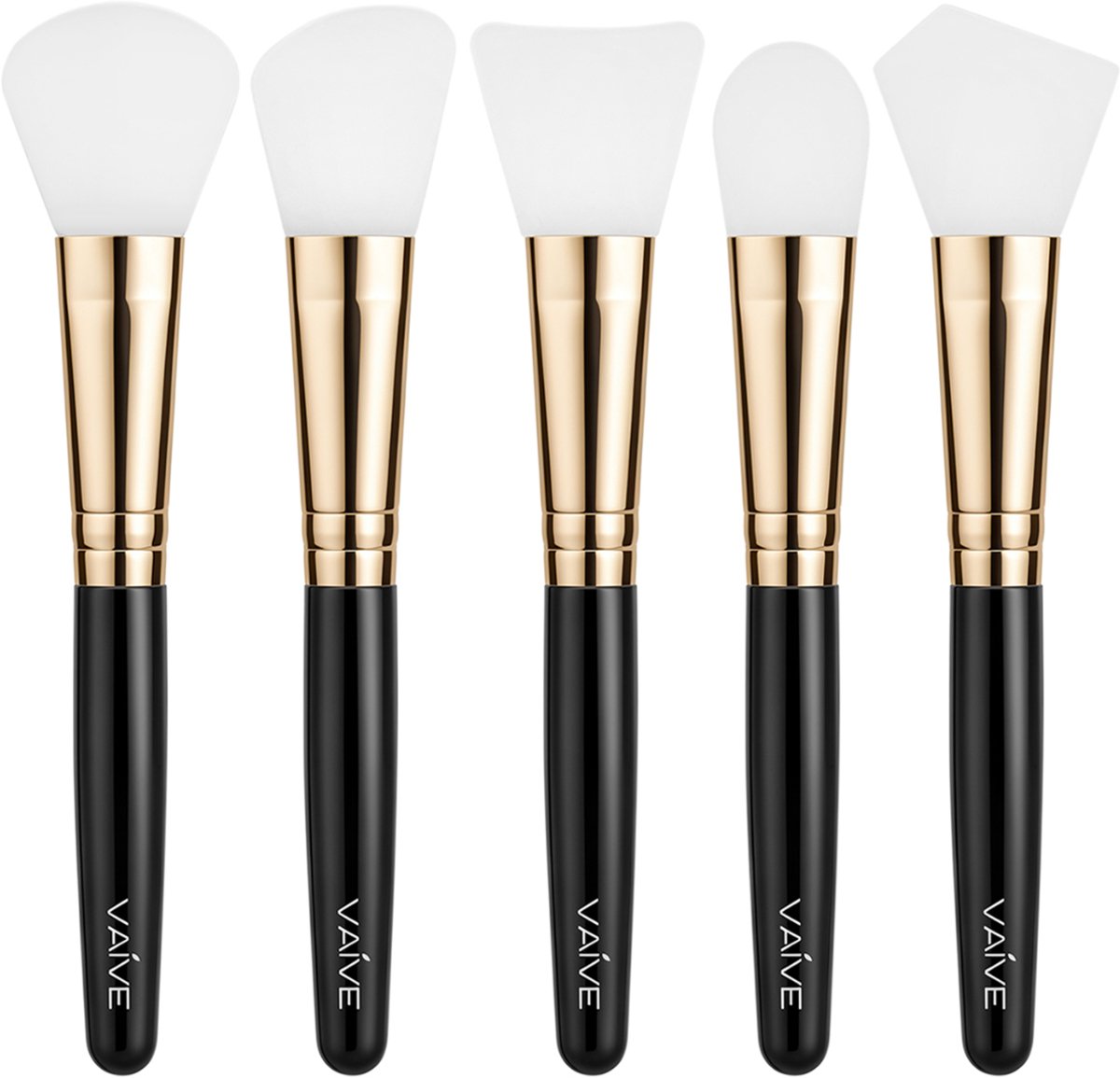 Vaive Siliconen Masker Kwast Set 5-Delig - Gezichtsmasker, Foundation & Make Up Kwasten - Skincare - Hygiënisch Aanbrengen