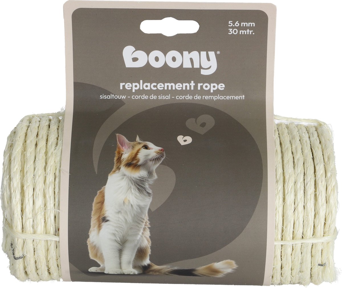 Boony Sisal touw 5,6mm op rol 30 meter beige krabpaal