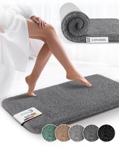 Beautissu BeauMare FL – Badmat Antislip 100x60 cm Antraciet – Hoogpolig Tapijt – Voor Vloerverwarming – Zacht Badmat voor Douche Badkuip WC