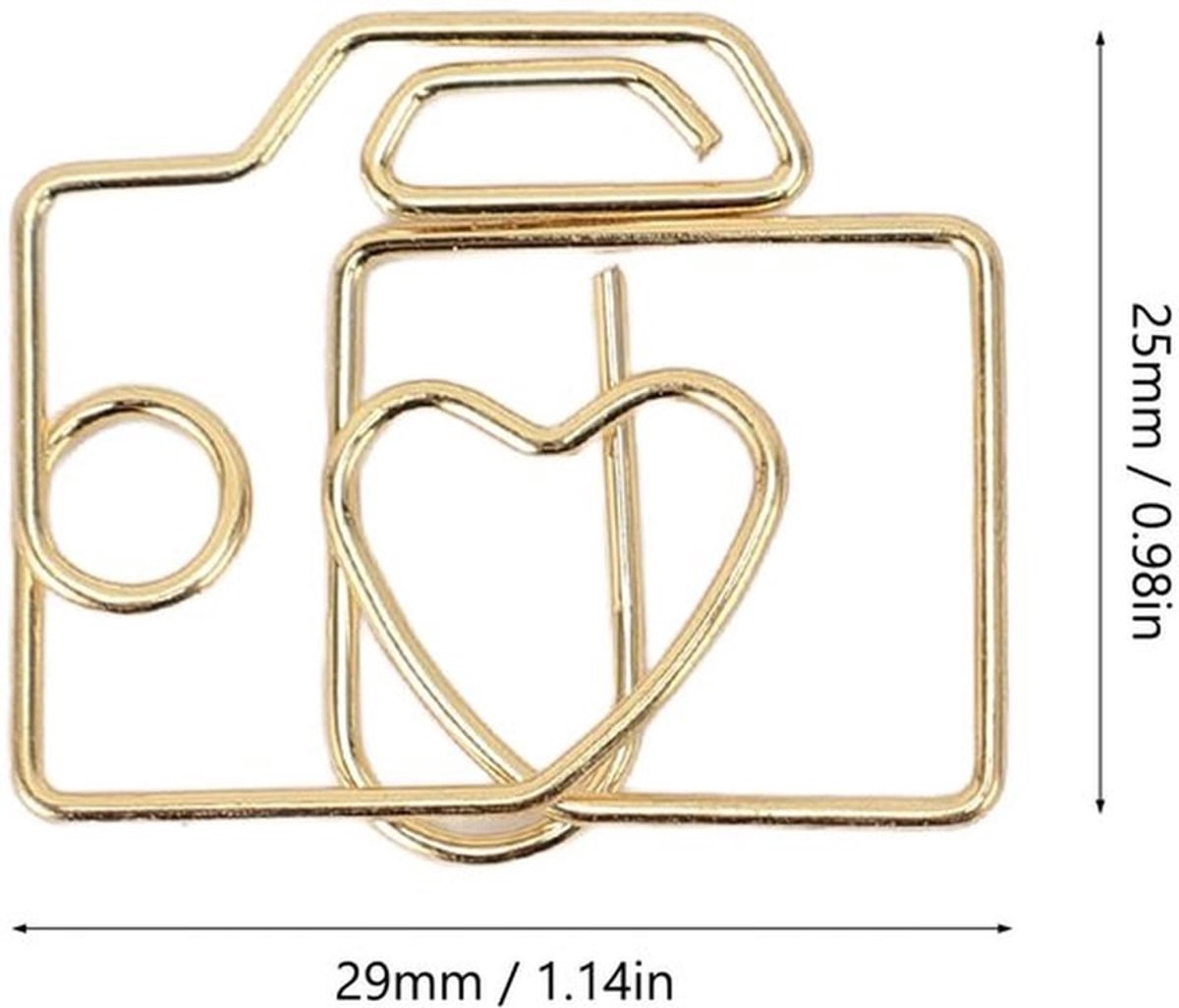 Paperclips 80 Stuks - Cameravormig - Metalen Papierklem - Schattige Bladwijzer - Plannerclip - Duurzaam IJzer - Bindmiddelen