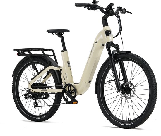 27,5 inch Elektrische Fiets - Full Suspension Elektrische Mountainbike -Softtail Frame - 120 km Actieradius - 720Wh Grote Accu(48V 15Ah) - 70Nm Krachtig Koppel - Hydraulische Schijfremmen - Shimano 7 Versnellingen - Elektrische Stadsfiets - Wit — afbeelding 2
