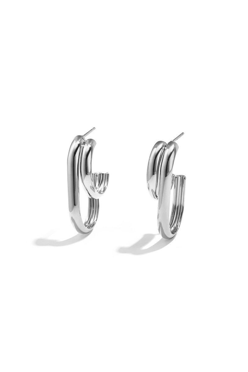 Lumé - Hoop Oorbellen - Stainless Steel - - Zilver