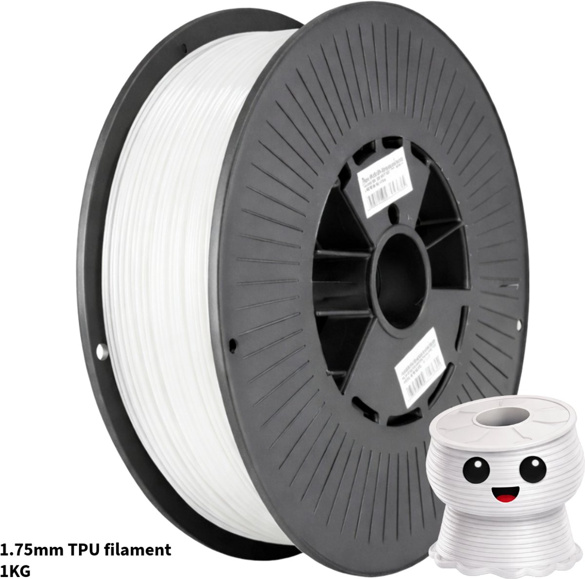 TPU Wit Filament 93A – Flexibel en Slijtvast 3D-Printmateriaal