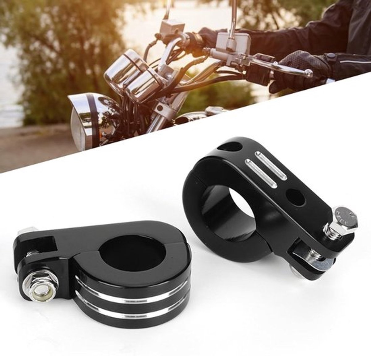 32 Mm Voetsteun Montageklem voor Motorfiets - Aluminium Voetsteunbeugel - Snelweg Voetsteunmontageset met Bevestigingsmateriaal