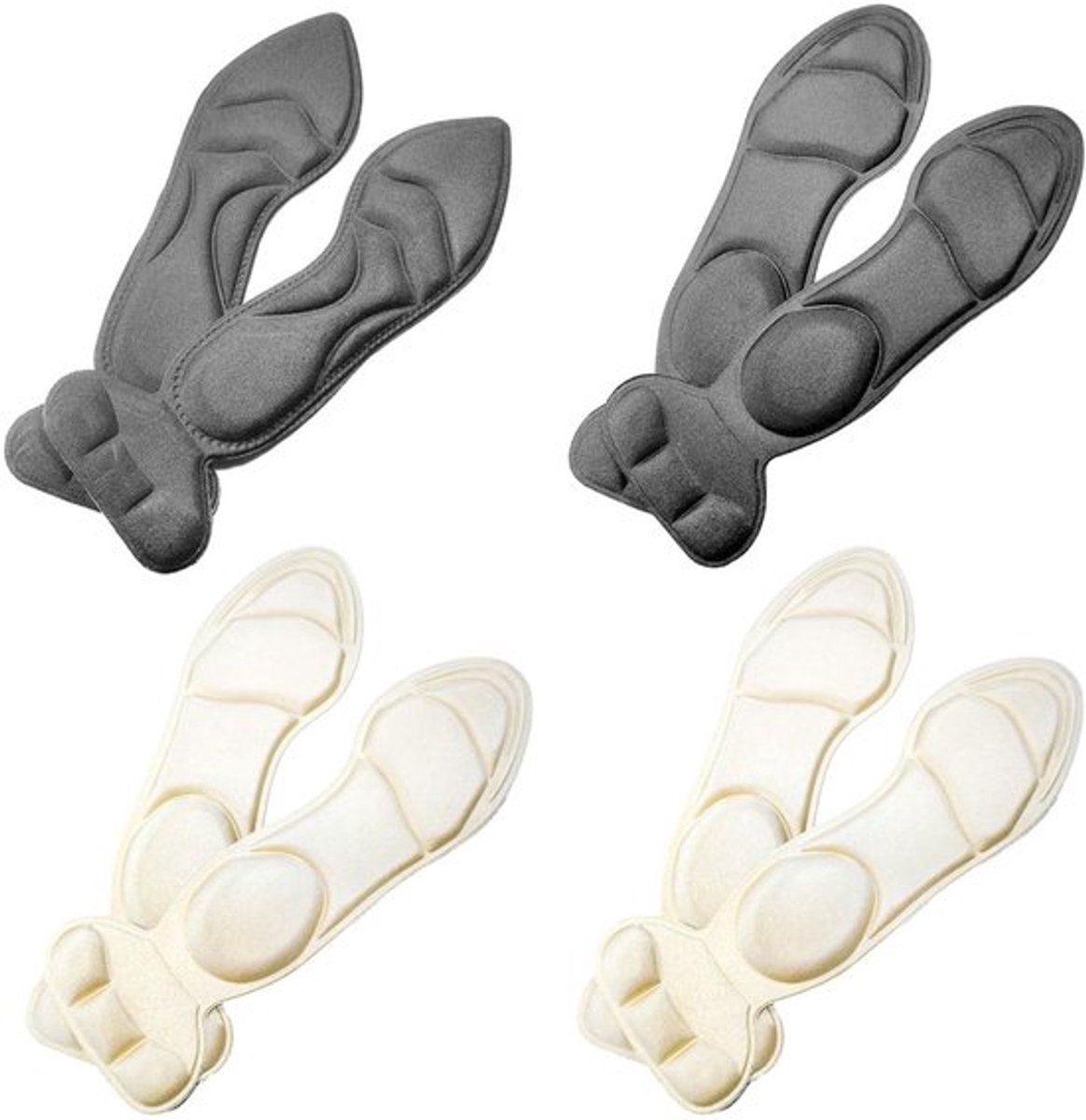 Inlegzolen Slijtvast - 4 Stuks - Antislip - Dempende Inlegzolen - Flexibel - Ondersteuning Voetboog - Voetbed