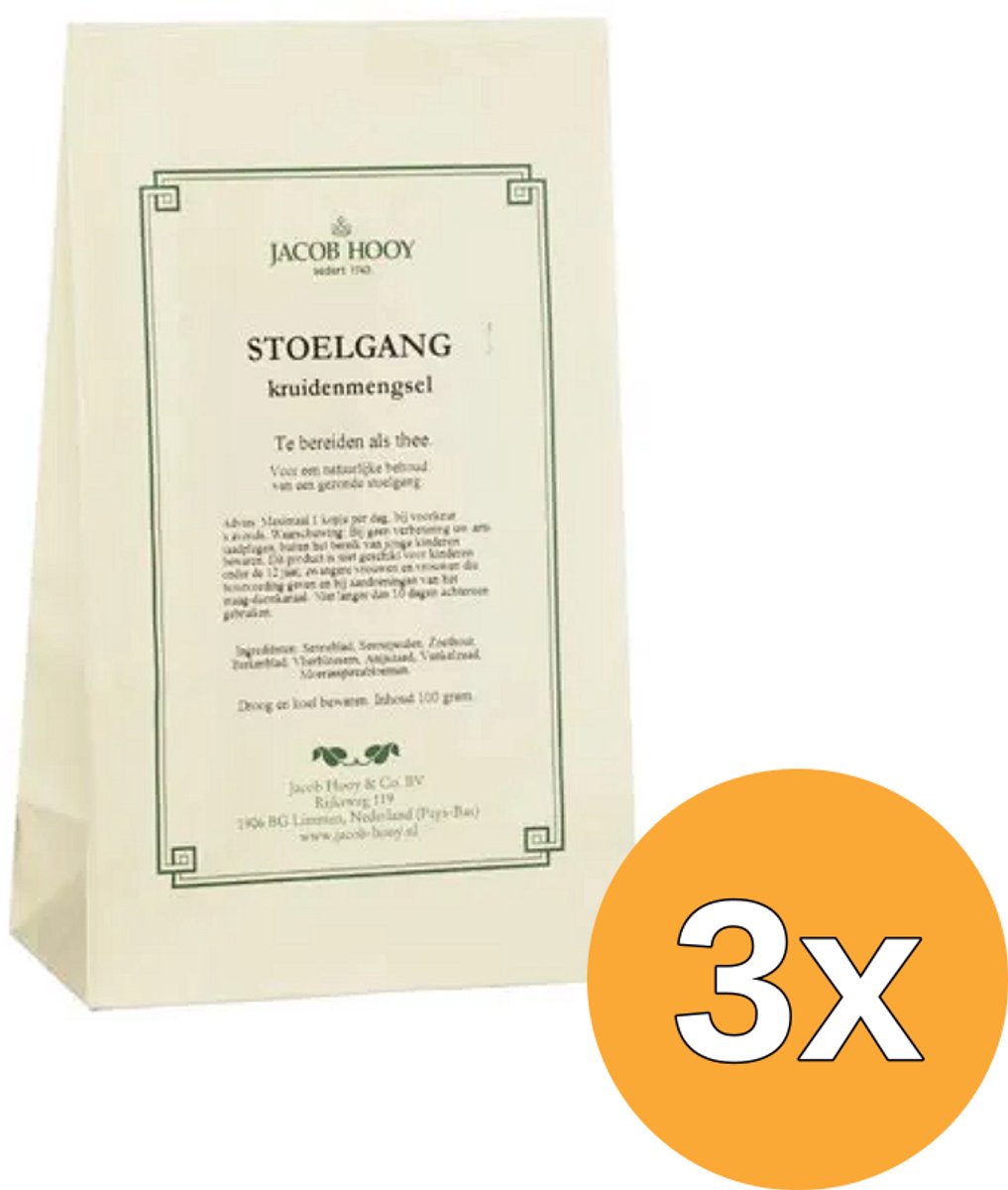 3x Jacob Hooy Natuurlijke Stoelgangkruiden Thee (100 gr)