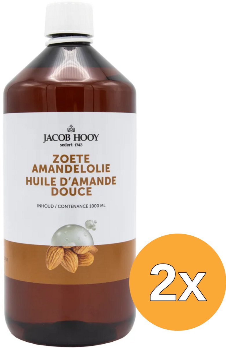 2x Jacob Hooy Amandelolie Zoet (1000 ml)