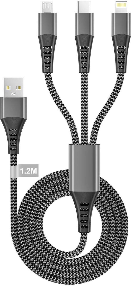 Solidchoice - 3-in-1 Multi USB Kabel voor Snelladen van Meerdere Apparaten