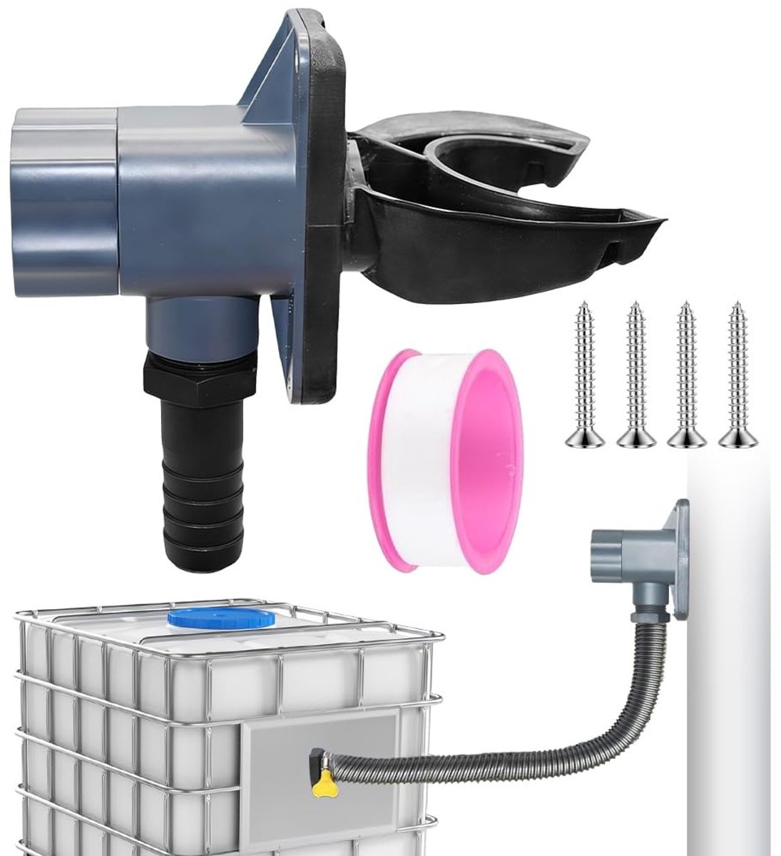 Solidchoice - Regenwater Collector voor Afvoerpijpen, Duurzaam en Flexibel