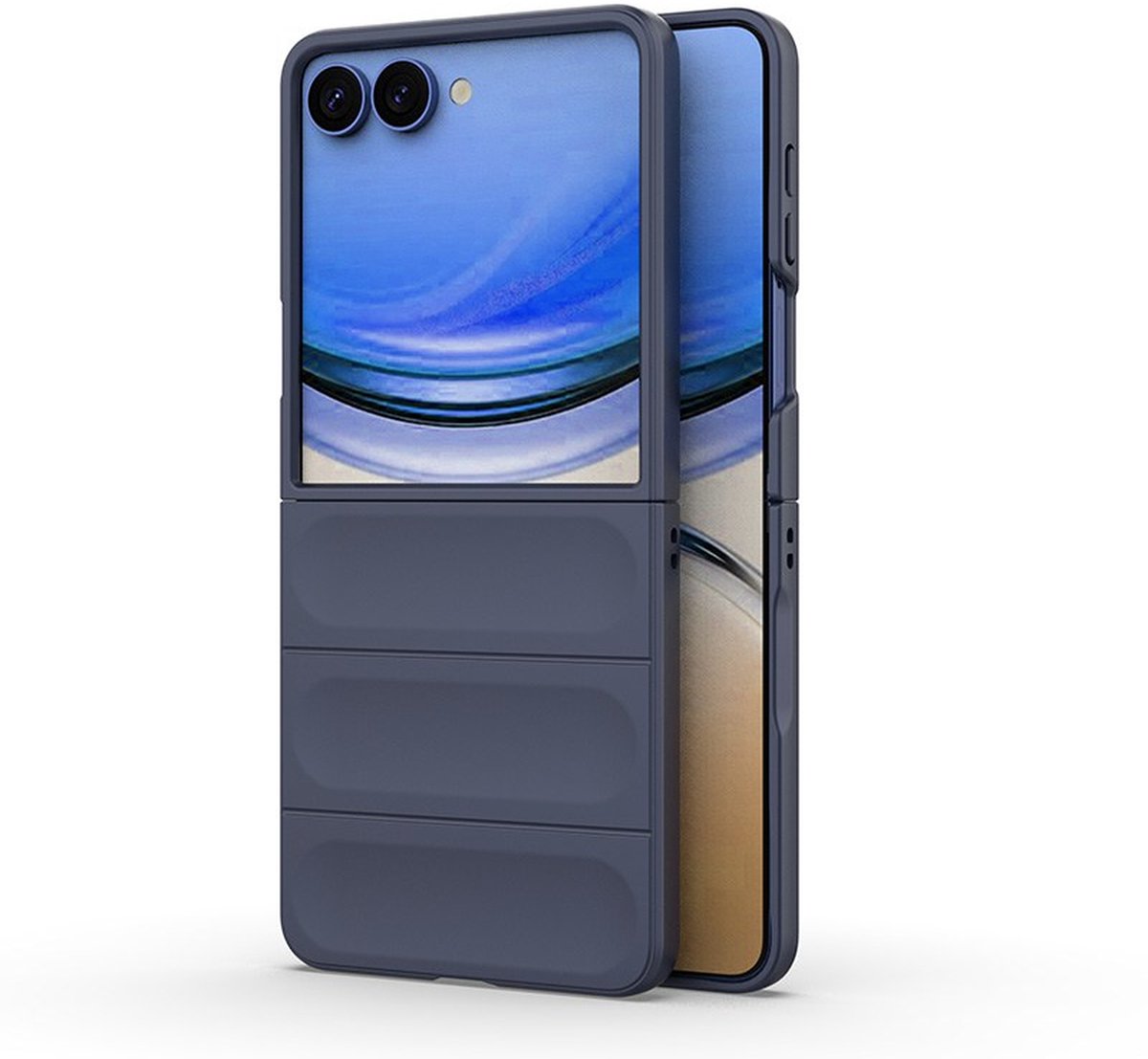 MobyDefend Hoesje - Geschikt voor Samsung Galaxy Z Flip 8 - TPU Gripcase - Blauw