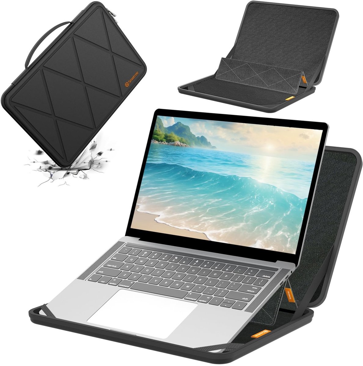 Solidchoice - Hard EVA Beschermhoes met Stand voor 13.4 Inch Laptops