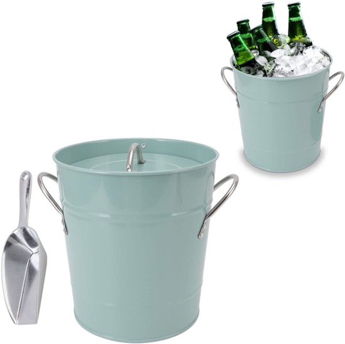 IJsemmer Dubbelwandig met Deksel - Ijsschep - Champagnebeker - Groot - Lichtgewicht - 19,5 x 20,5 x 16 cm