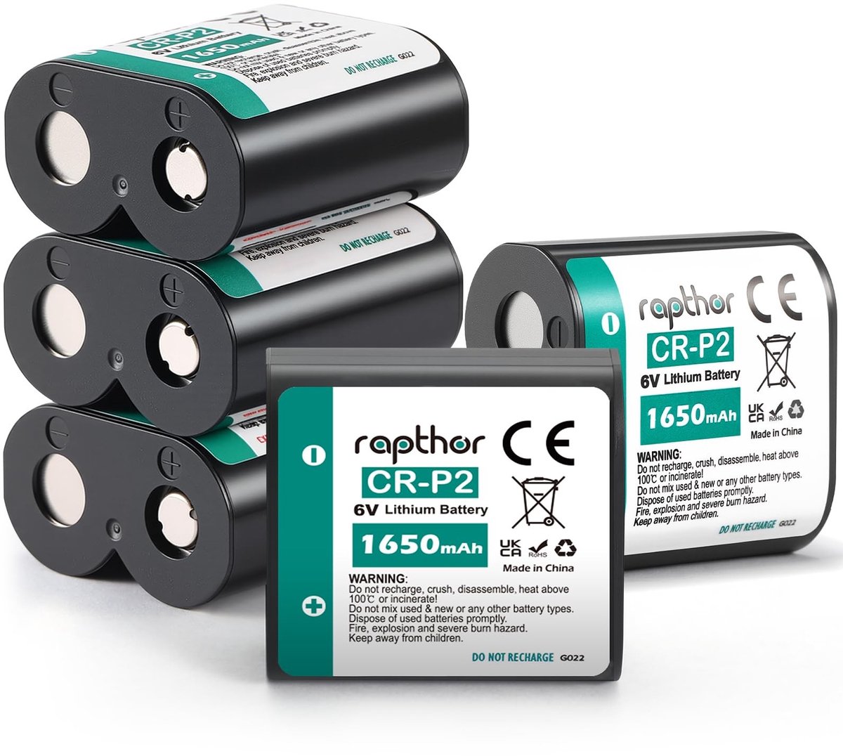 Solidchoice - CR-P2 Lithium Batterijen 6V 1650 mAh Pack van 5 voor Camera's en Alarmsystemen