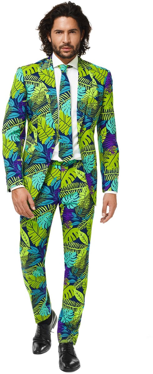 OppoSuits Juicy Jungle - Heren Pak - Carnavalskleding - Kostuum - Gekleurd - Feest - Maat 54