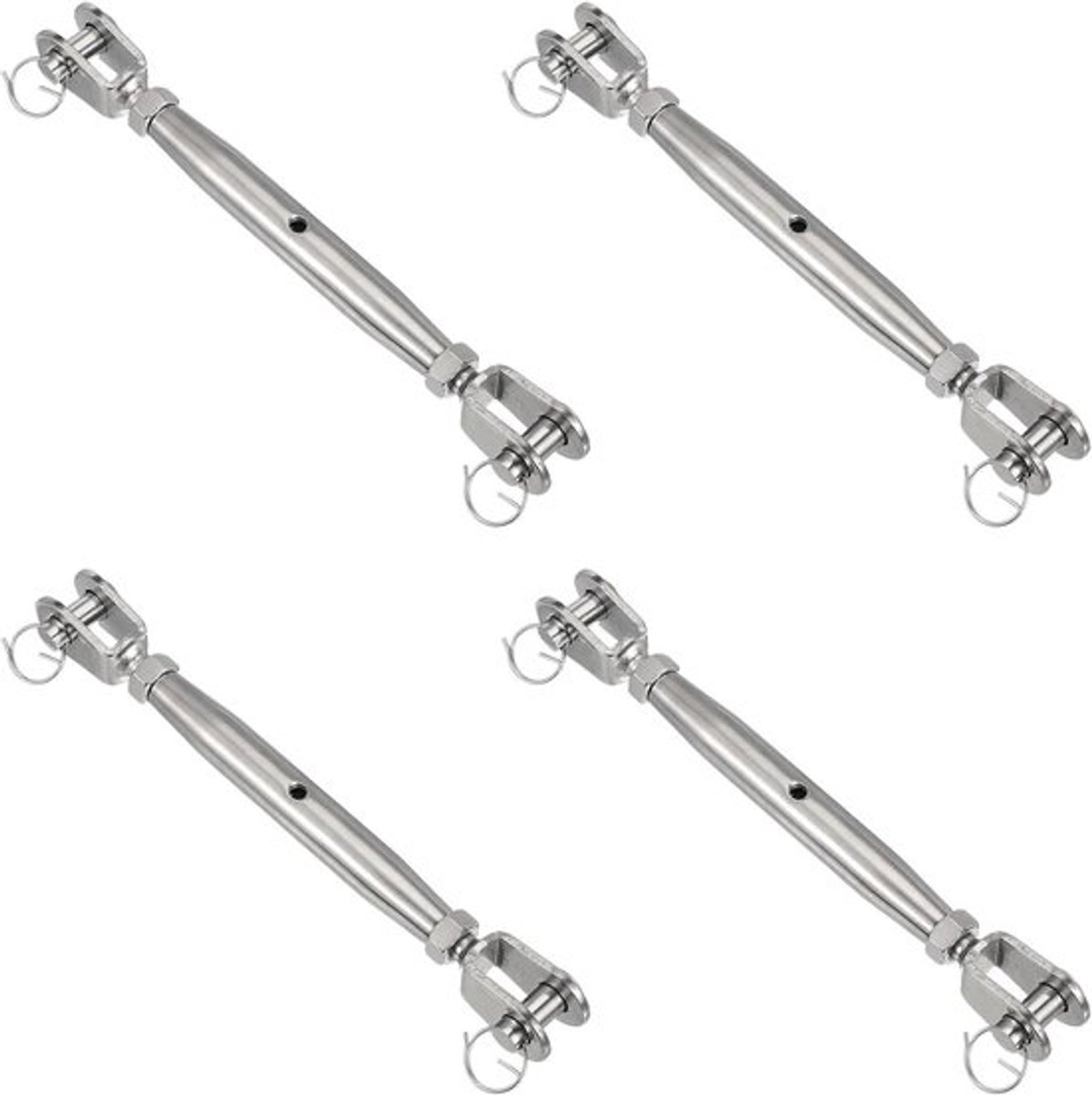 4 Stuks M16 (5/8 inch) Kabelspanners met Gesloten Behuizing en Verstelbare RVS Kabelspanner voor Tuin, Constructie en Meubelprojecten, 5300lbs Werkbelasting Limiet