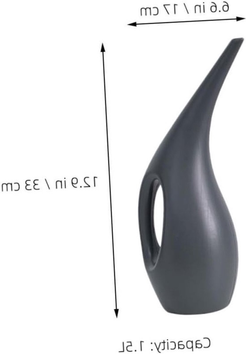 1.5L Grote Capaciteit Gieter met Lange Tuit - Ideaal voor Tuinieren en Planten Water geven - Elegant en Praktisch Irrigatie Pot in Donkergrijs